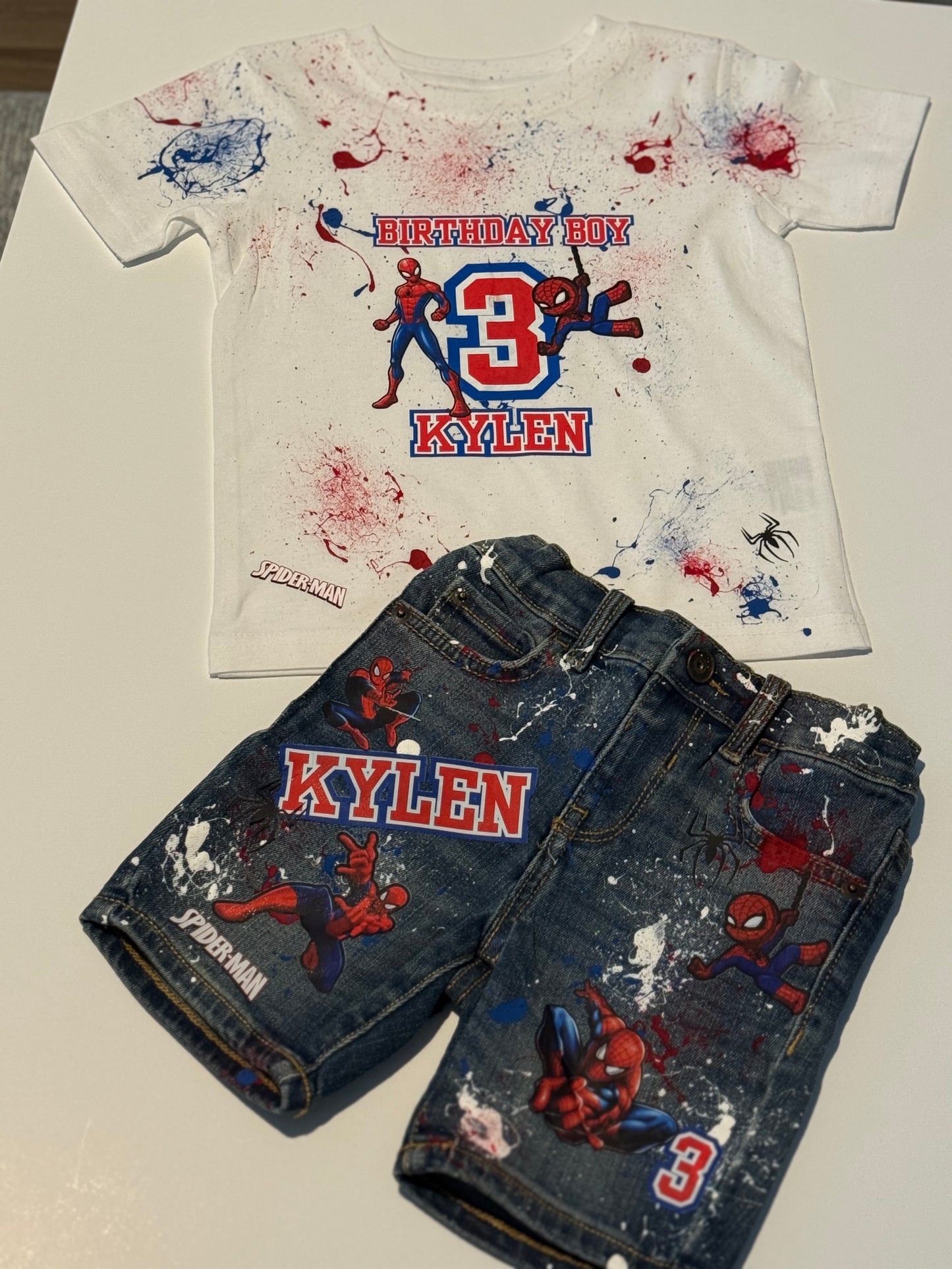 Denim Birthday Set | Toddler Outfit | Custom Shirt | Custom Denim | Custom Shoes