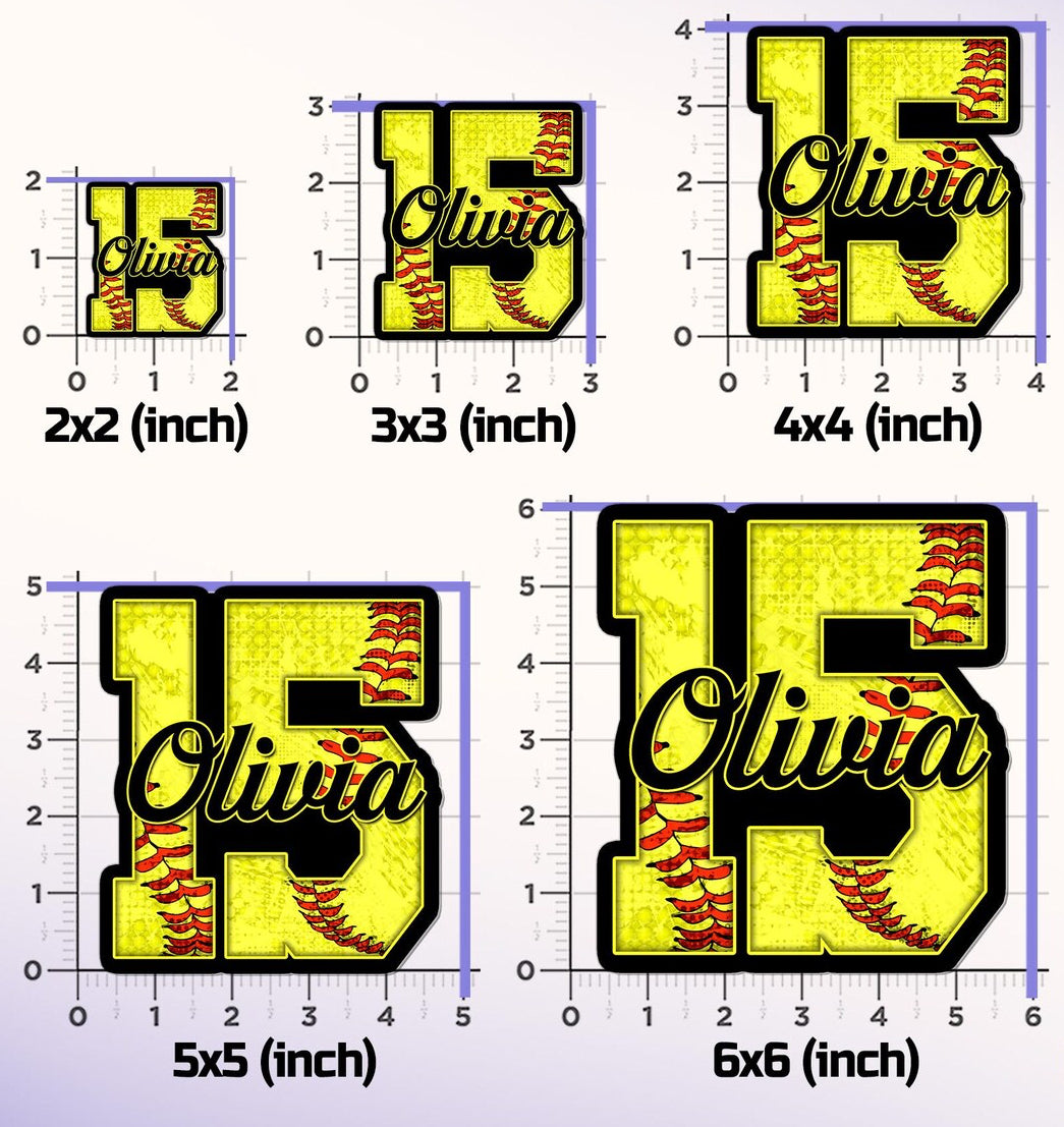 Baseball Stickers | Custom Vinyl Baseball Sticker | Sports Number & Name Sticker | Basketball | Football | Softball | Soccer | Volleyball | Phone Wallpaper