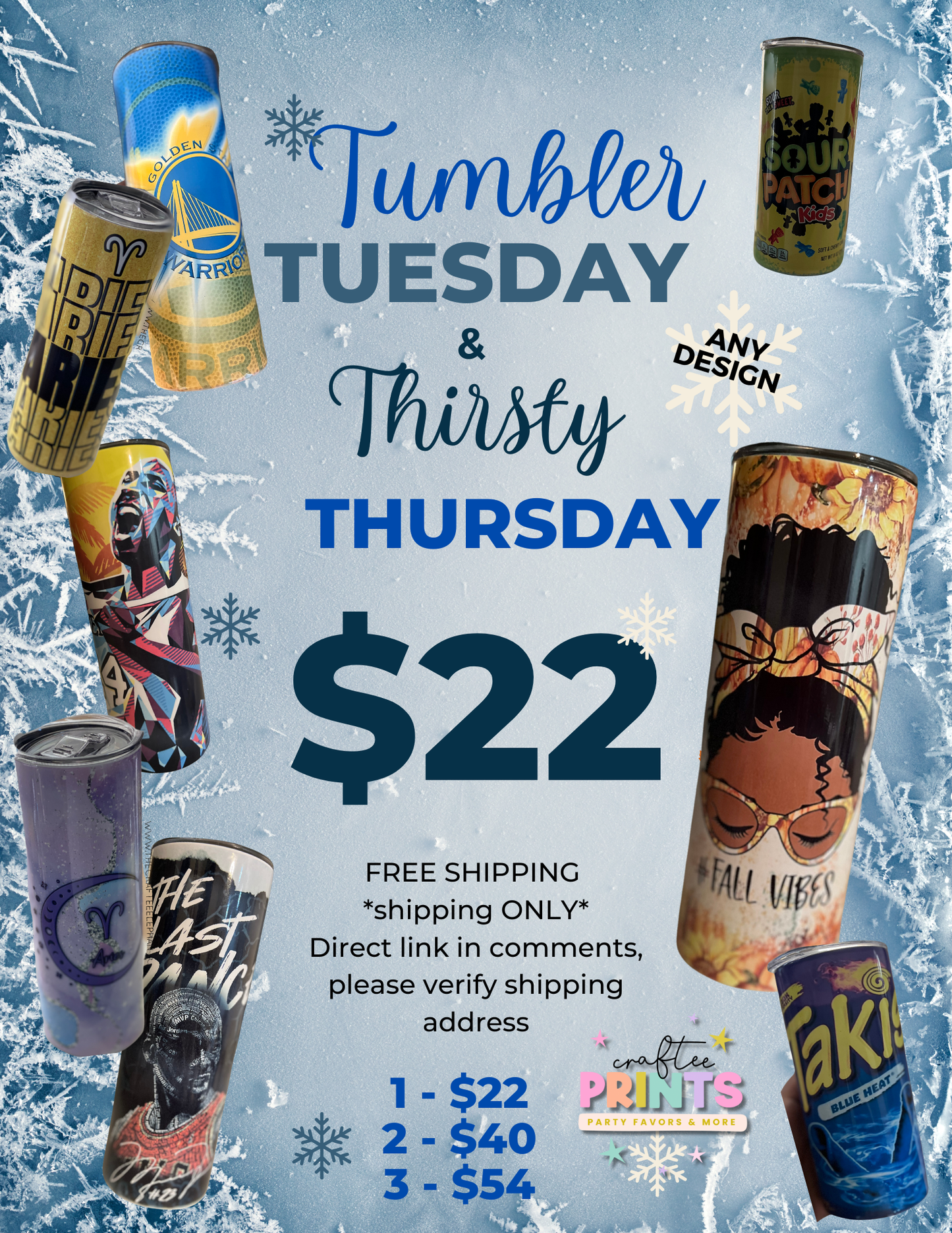 Tumbler Tuesday | Thirsty Thursday | SHIPPING ONLY