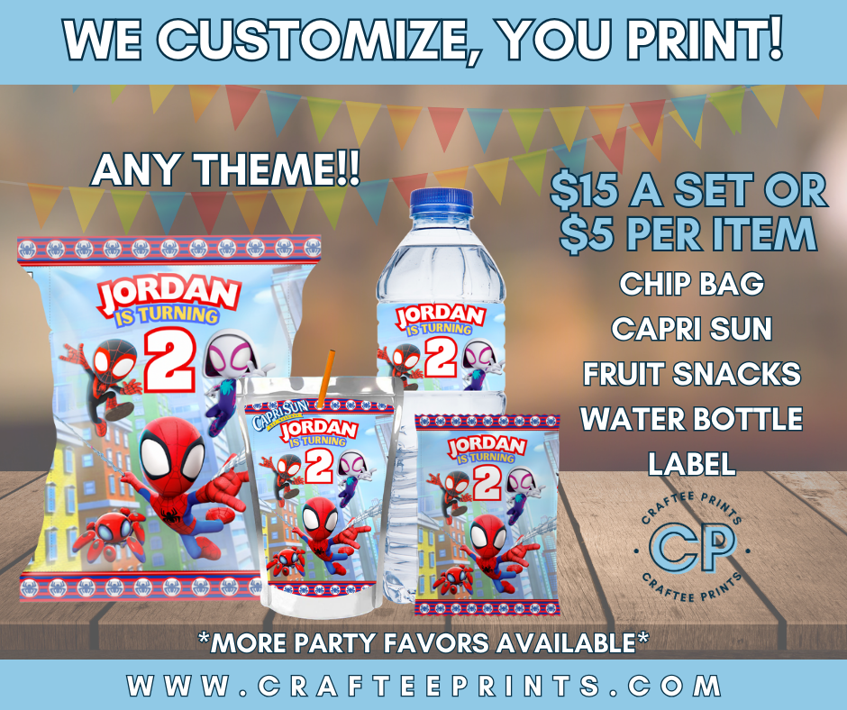 Digital Party Bundle | We Edit | You Print | Party Favors