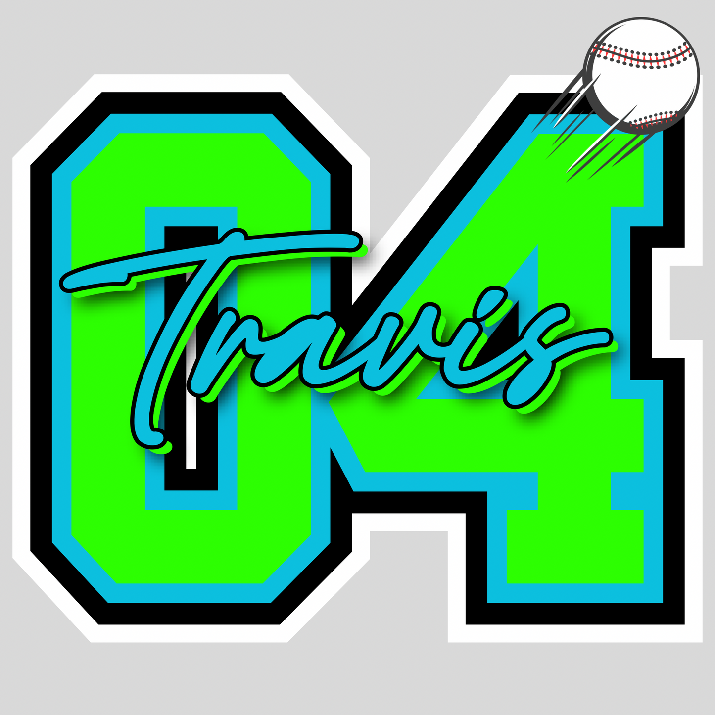 Baseball Stickers | Custom Vinyl Baseball Sticker | Sports Number & Name Sticker | Basketball | Football | Softball | Soccer | Volleyball | Phone Wallpaper