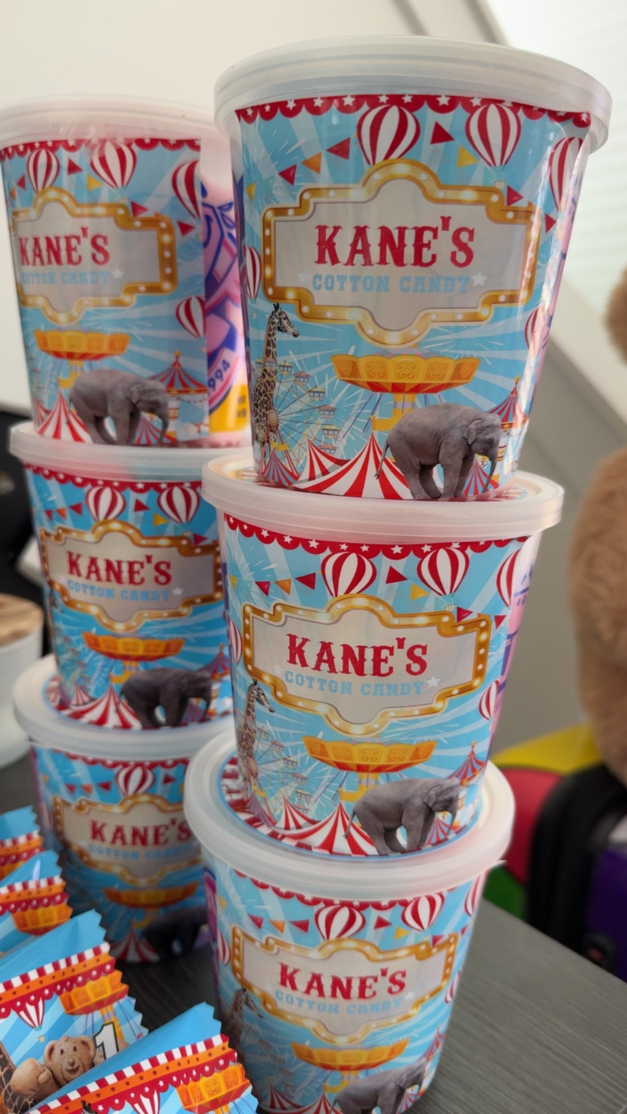 Cotton Candy Tubes | Personalized | Dozen | Birthday Party Favor