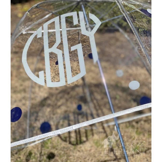 Personalized Clear Dome Umbrella | Monogram