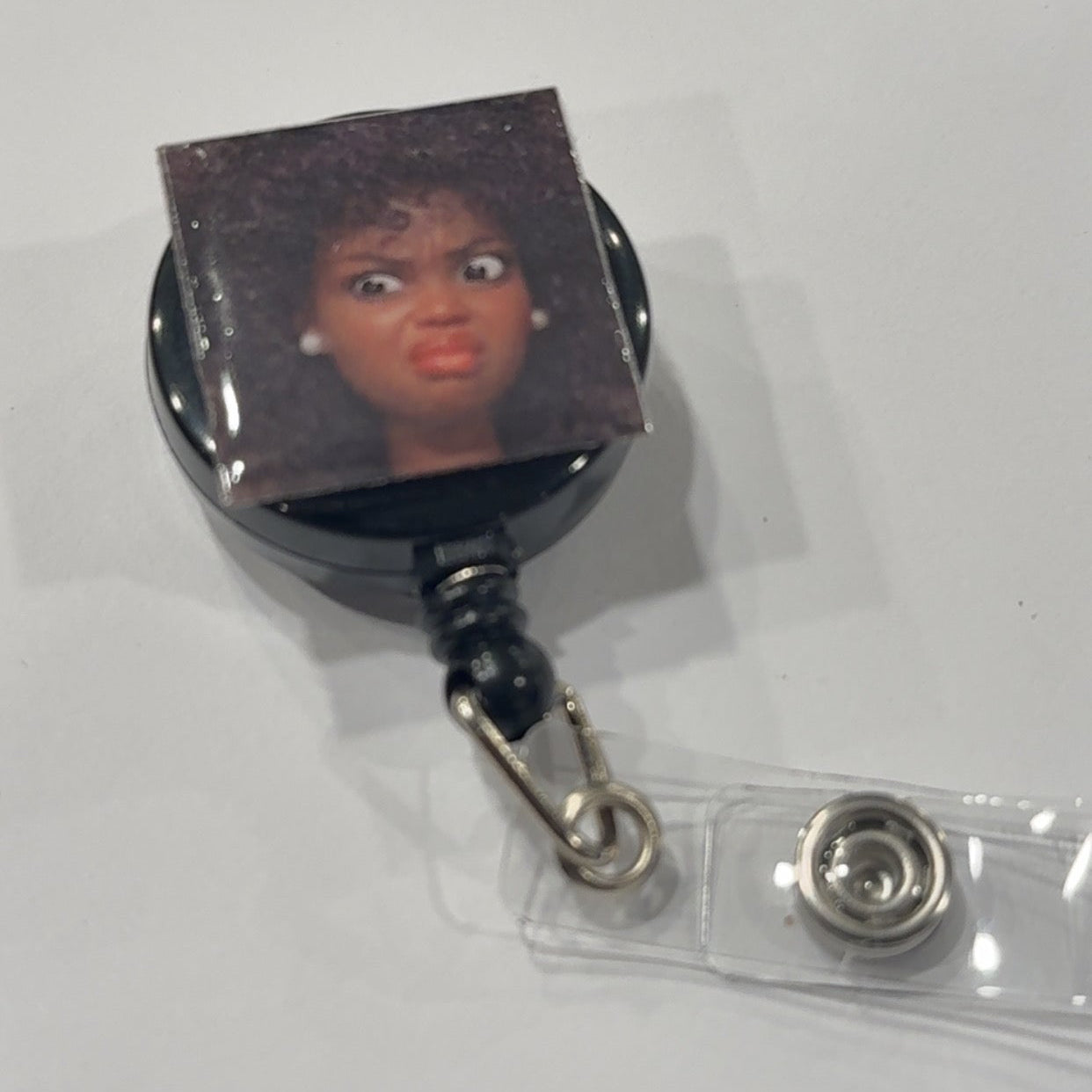 Barb Meme Badge Reels | Funny Face Dolls | Coworker Gifts | Work ID Badge Clip