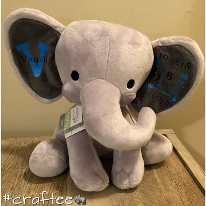 Birth Announcement Elephant | Stuffed Animal | Baby Shower Gift