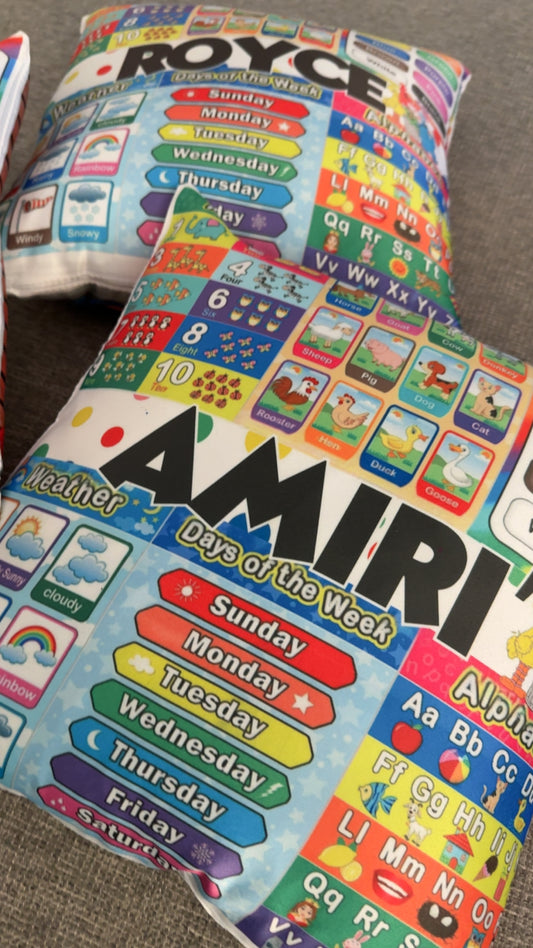 Learning Pillow Blank Templates | ONLY Templates Included is Pictured | Toddler Age | CANVA Template