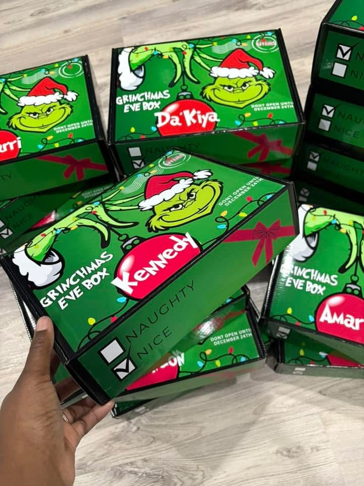 Custom GRINCH -MAS Eve Box! | Happy Holidays | Treat Box | Custom Favors