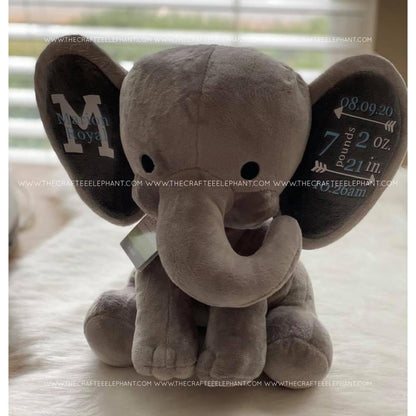 Birth Announcement Elephant | Stuffed Animal | Baby Shower Gift