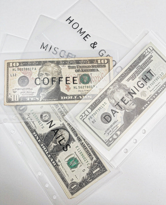 New PVC Frosted Cash Envelopes | Custom Vinyl | Labeled Envelopes | Money Saving | Budgeting