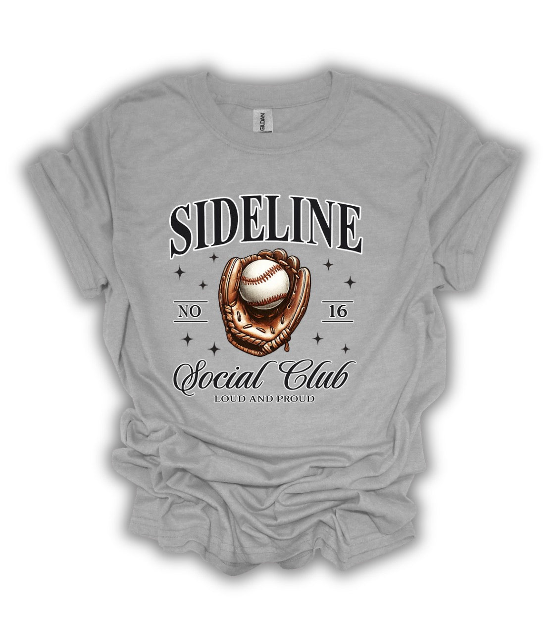 Custom Sideline Social Club Mom | Baseball Mama | Game Day | Sport Mama Baseball | Baseball Mom | Personalized Text and Number | Unisex T-Shirts Adult