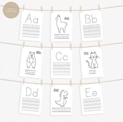 LEARNING BUNDLE | PRESCHOOL |Letters+Numbers |Write+Count | Animals | Coloring Pages | Digital Download