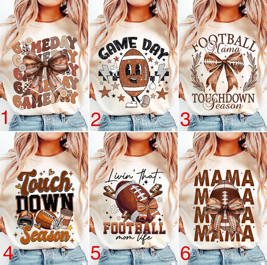 Retro Football T-Shirt | Football Bow | Football Mom T-Shirt | Coquette Football| Game Day | Fall Football | Adult Unisex T-Shirt