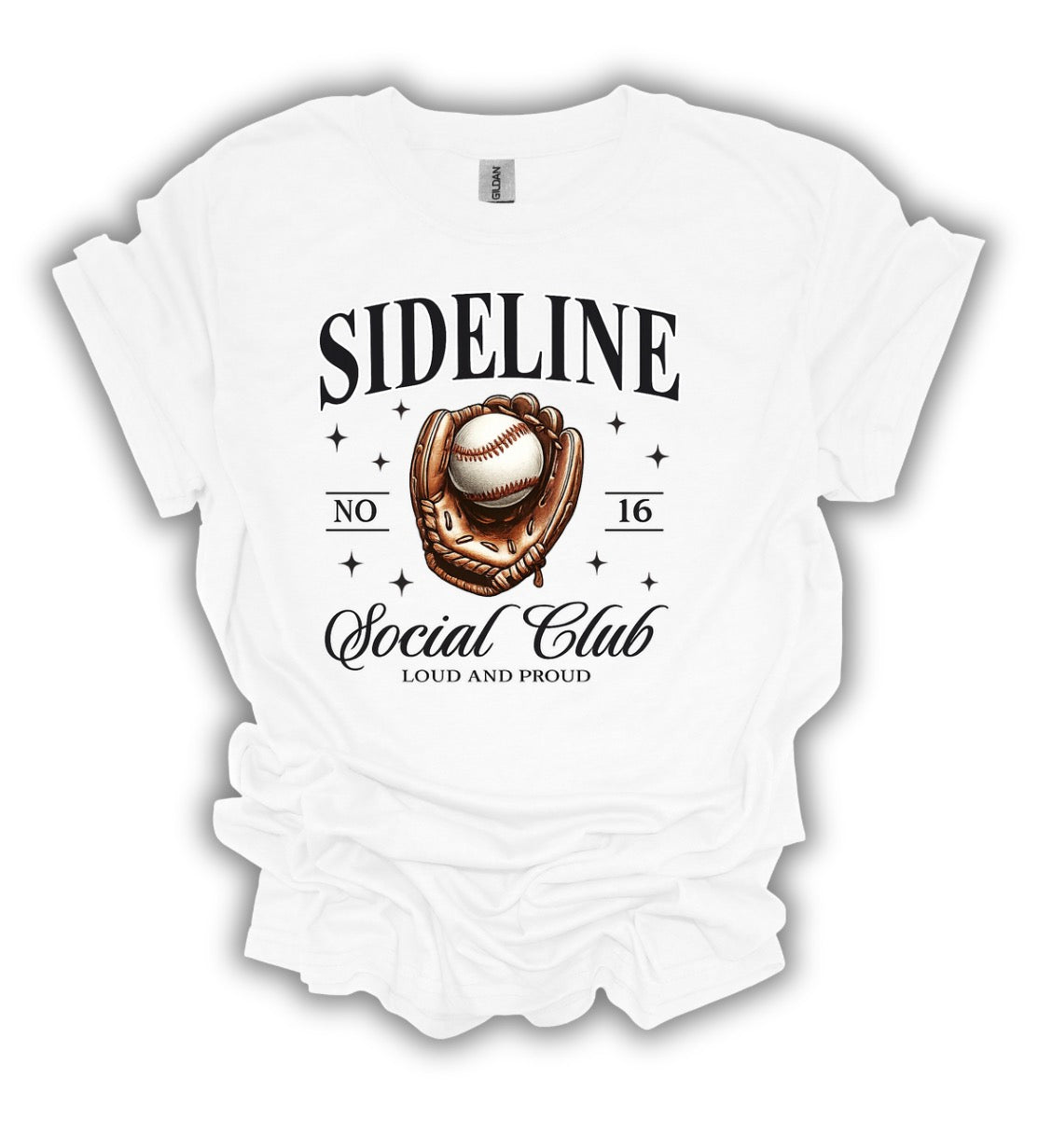 Custom Sideline Social Club Mom | Baseball Mama | Game Day | Sport Mama Baseball | Baseball Mom | Personalized Text and Number | Unisex T-Shirts Adult