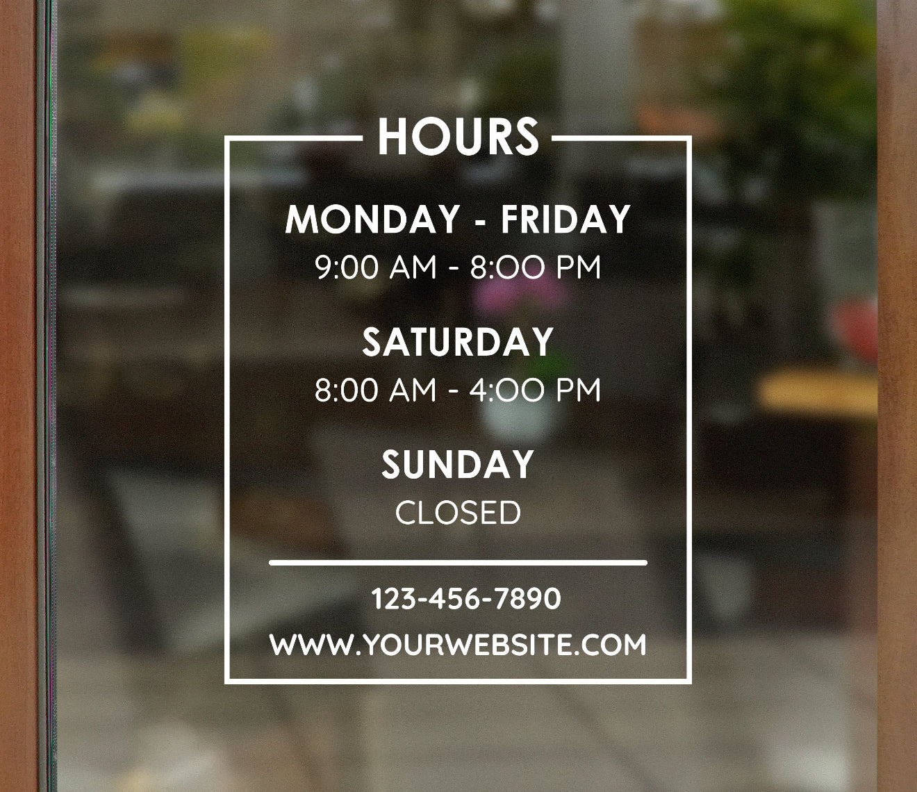 Custom Store Hours Decal | Business Door Sign for Hours of Operation | Open Closed Sign for Store Front - Shop Opening Hours | Window Decal