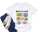 Note To Self | Mental Health Awareness | Adult Unisex T-Shirt