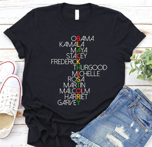 Black History Shirt | Famous Names | T-shirt