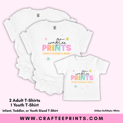 Custom Birthday Family Set Unisex T-Shirts | 2 Adult & 1 Youth T-Shirt