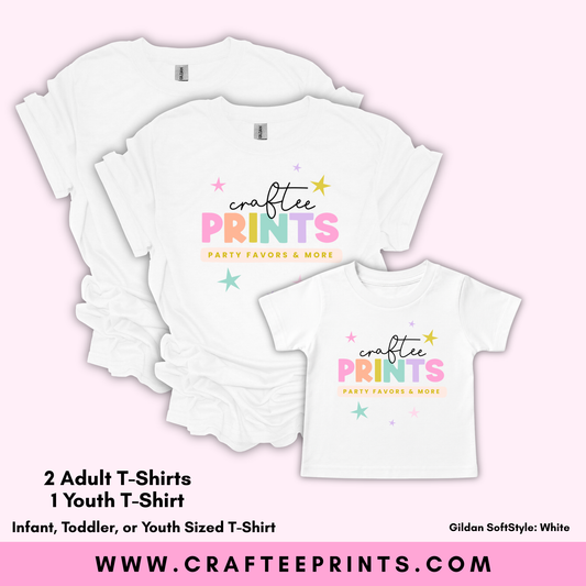 Custom Birthday Family Set Unisex T-Shirts | 2 Adult & 1 Youth T-Shirt