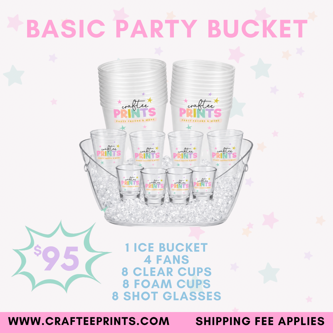 Adult Basic Party Bucket | Cups | Shot Glasses | Ice Bucket