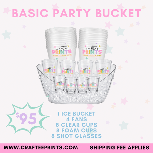 Adult Basic Party Bucket | Cups | Shot Glasses | Ice Bucket