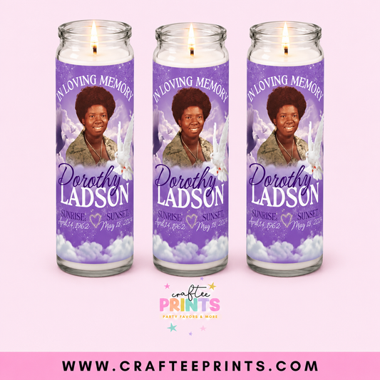 Custom Glass Memorial Candle Jar