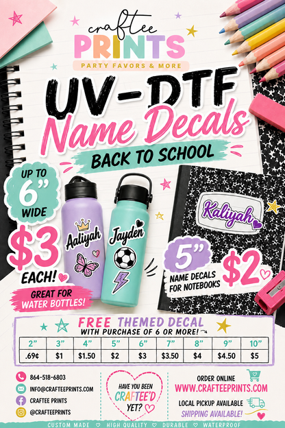 UV- DTF Transfers | Waterproof | Durable Labels