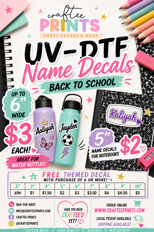 UV- DTF Transfers | Waterproof | Durable Labels