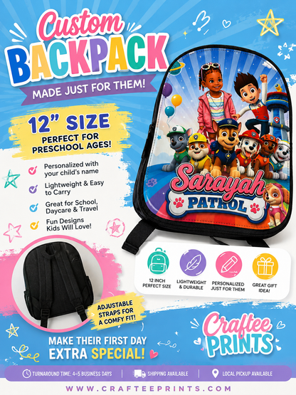 Custom Backpack | Full Front Design | Half Front Design | Back to School | Bundle Available
