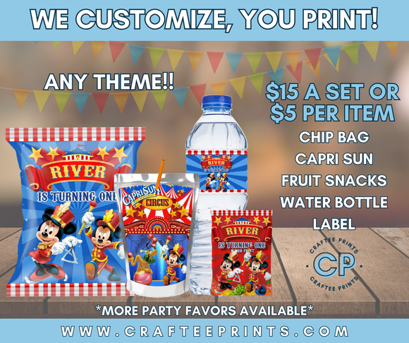 Digital Party Bundle | We Edit | You Print | Party Favors