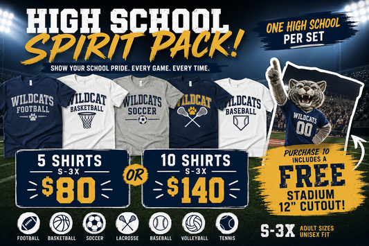 High School Spirit Pack | Unisex Adult | Front Only