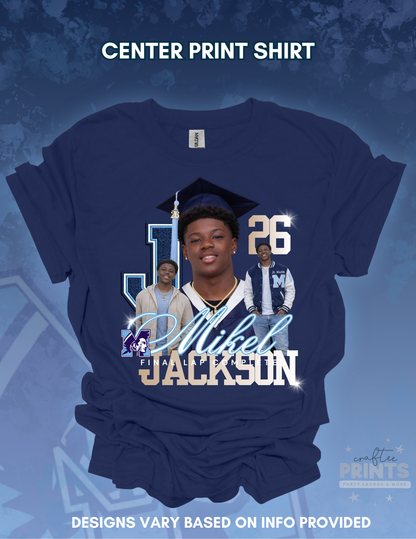Graduation T-Shirt & Stole Bundle | 3D Shirt | Center Print Shirt | Price Increased May 1st