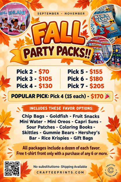 Fall Party Pack | Party Favor Packages