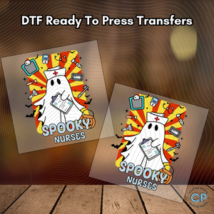 Spooky Nurse DTF Transfers Ready To Press, Direct To Film Transfer DTF, DTF Prints, Ready To Press