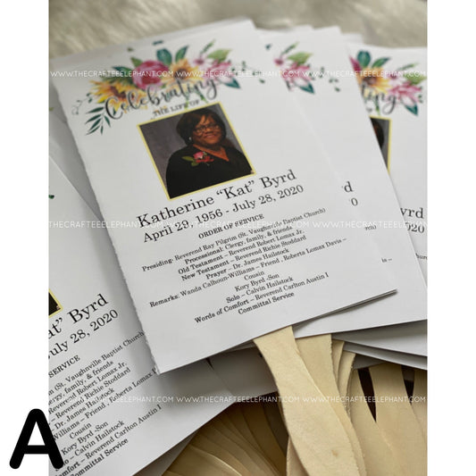 Obituary Fan | Funeral Program | Handheld Fan