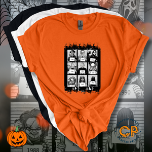 Halloween Mugshot | Halloween T-Shirt | Scary Characters | Unisex T-Shirt