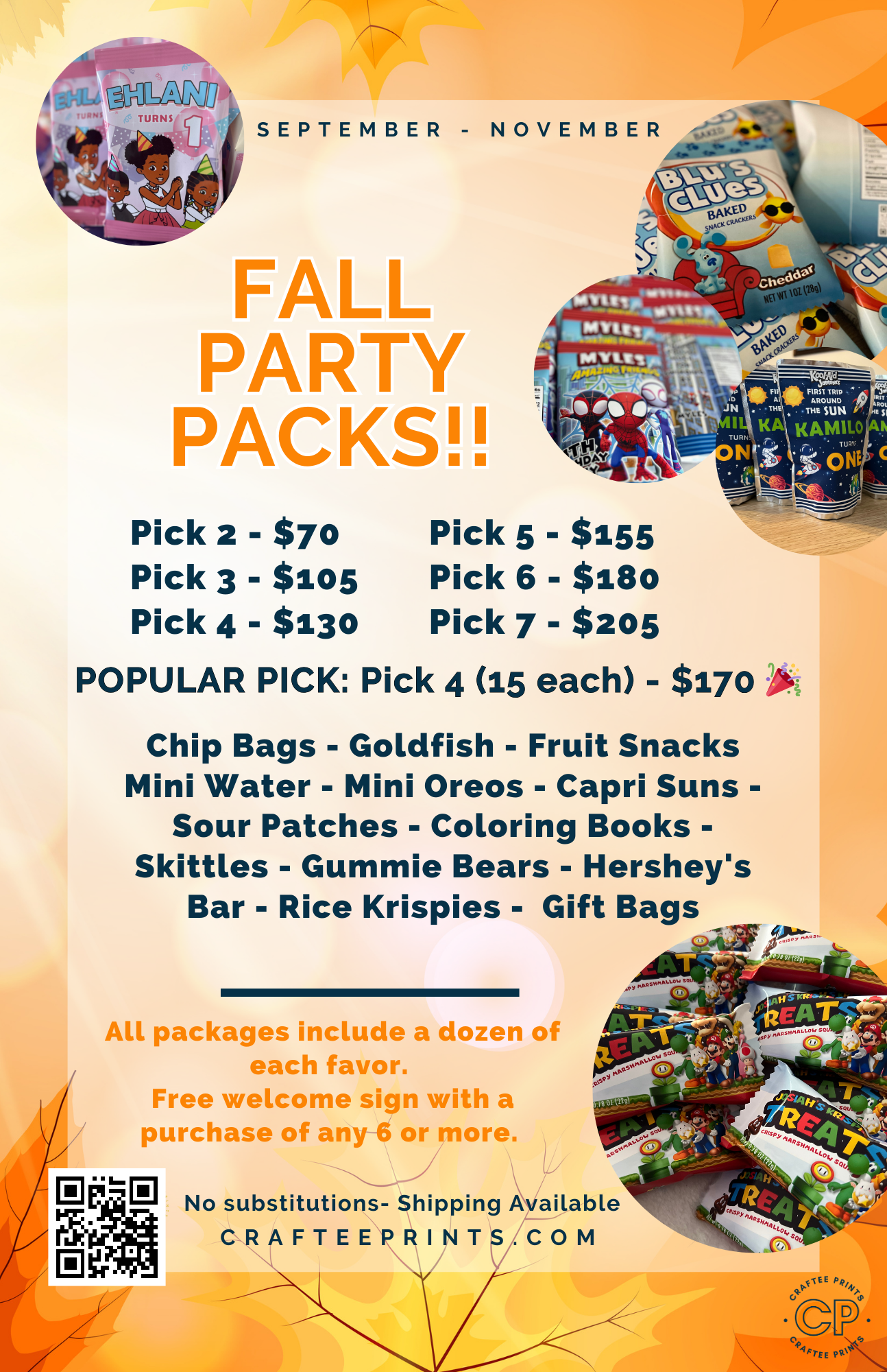 Fall Party Packages 🍁🍂