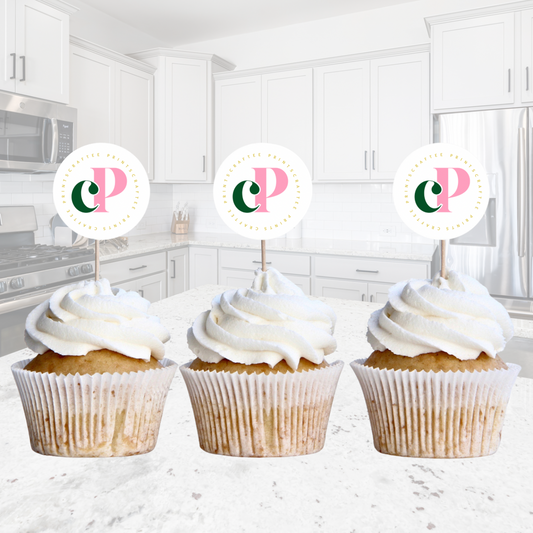 Cupcake Toppers | Logo Branded Cupcake Toppers | Personalized Toppers